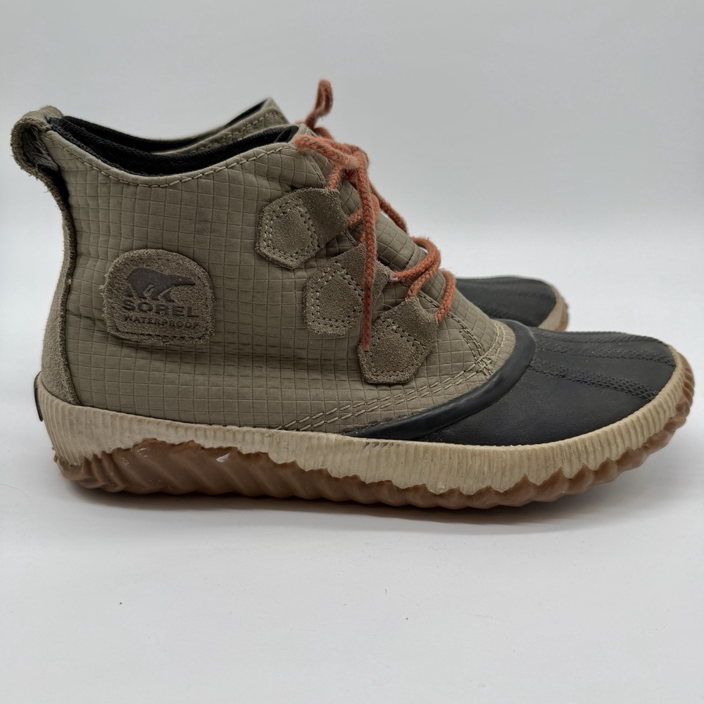 Sorel Rain Boot Womens Sz 9.5 Beige Blue Out N About Waterproof - Picture 6 of 8